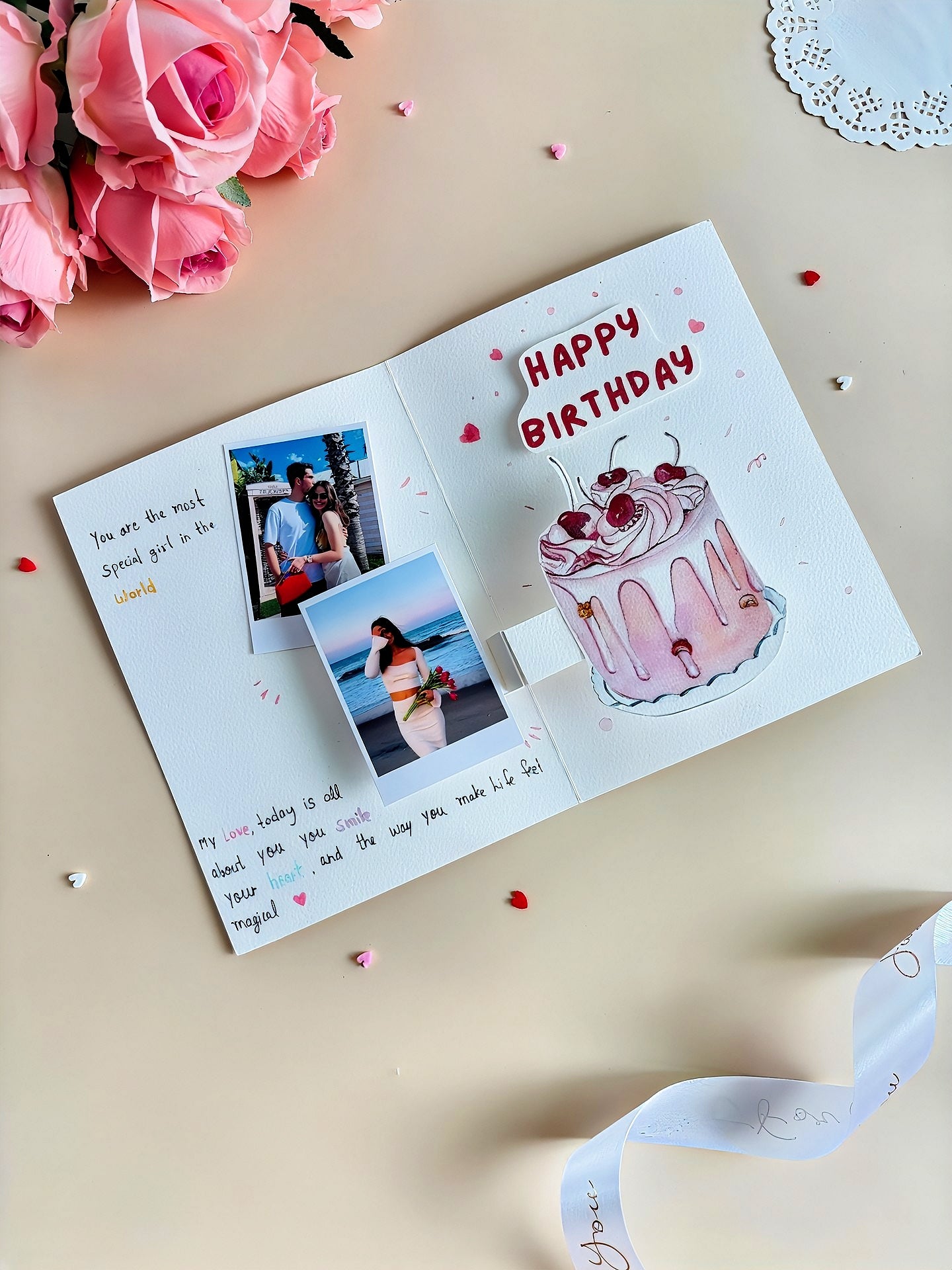 The Pop-Up Wish Card: Handmade 3D Cake & Memory Gallery Birthday Surprise Card