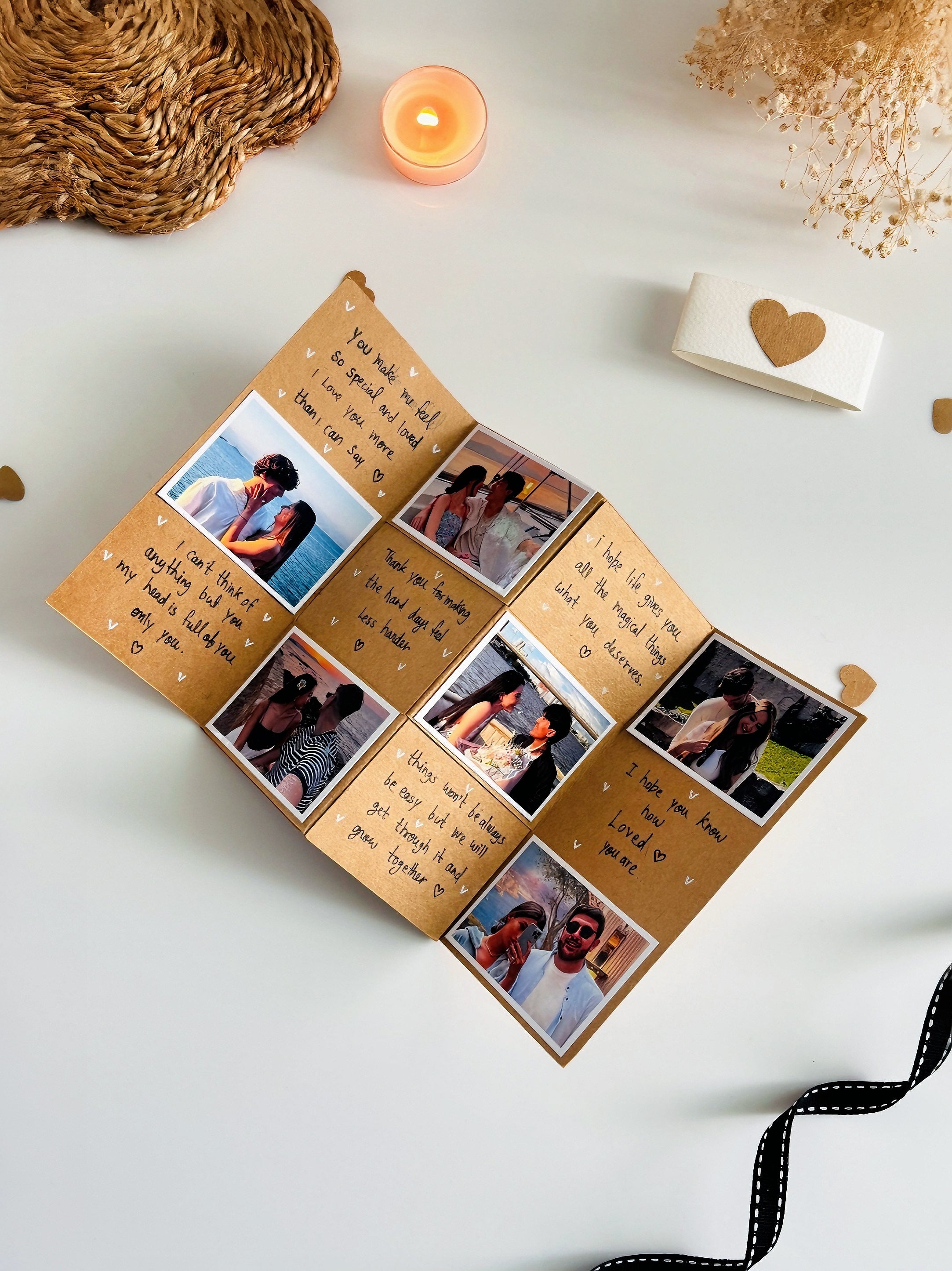 Loops of Love Card– Hand-Layered "Infinite Story" Card with Cascading Photo Reveals