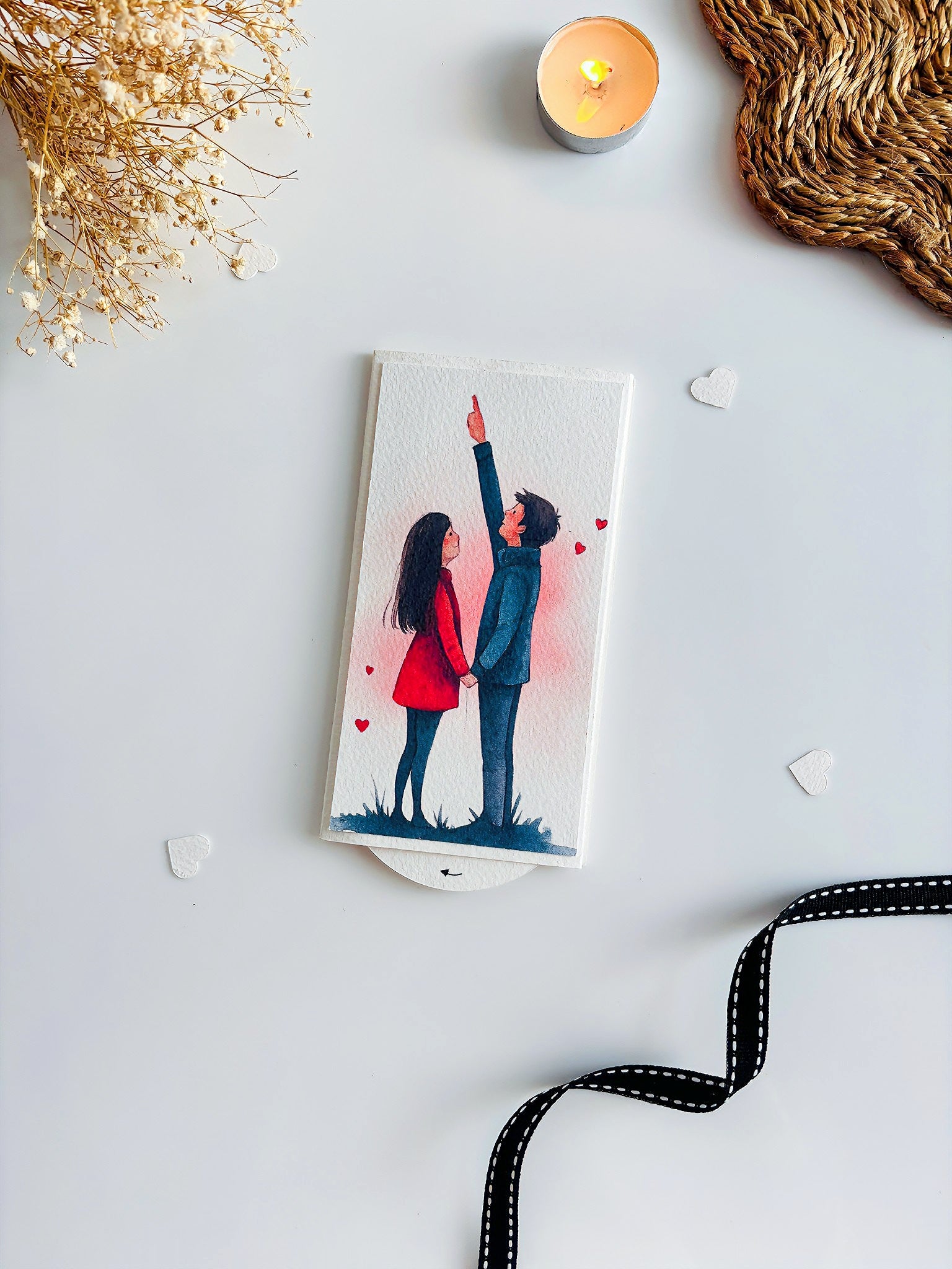 Handcrafted Love Scroll Card – An Elegant Romantic Card for Meaningful Moments