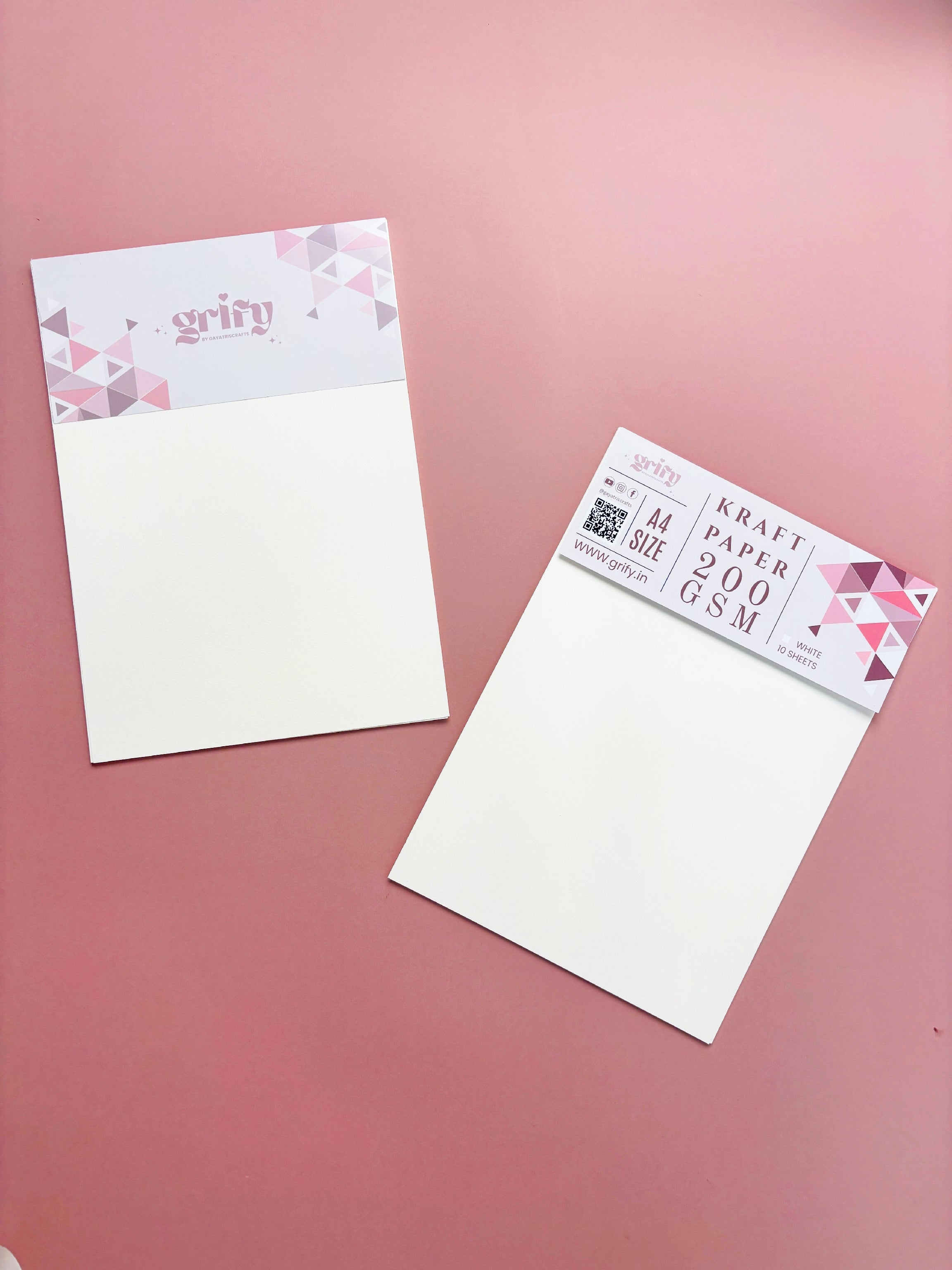 Grify Kraft paper White | A4(30×21CM) | 10 Sheets